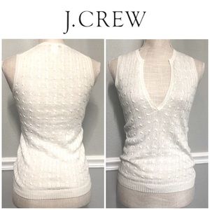 J.Crew White V-Neck Sleeveless Sweater Vest, XS